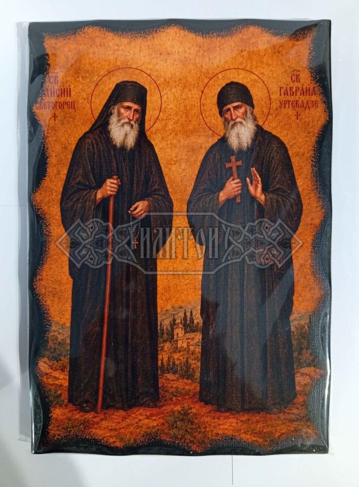 Икона Свети Паисий Светогорец и Гавраил Ургебадзе 20/29см.